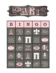 Paris Bingo 30 Printable Birthday / Bridal Party Bingo Game | Etsy