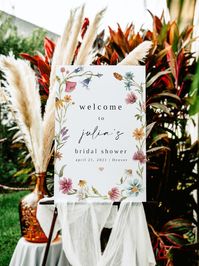 Martha Wildflower Bridal Shower Welcome Sign Template | Etsy