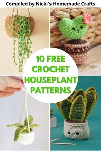 This is a compilation of 10 free crochet houseplant patterns. Decorate your space with these lovely plants that will live forever.