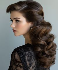 Vintage waves are a glamorous option for Winter Formal Hairstyles. This style features sleek, defined waves reminiscent of old Hollywood. Pair this look with your Wedding Hairstyles And Makeup for a truly stunning appearance. Add some Glam Hair accessories to complete your Winter Formal ensemble. Perfect for any formal occasion, including the Next Holiday, these waves bring a touch of Vintage Glamour and Hollywood Glamour.