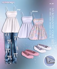 [SUNBERRY] S/S Romantic Core SET 👚👗👠24.49 (Early access) | Patreon