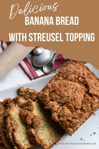 Looking for a mouthwatering twist on traditional banana bread? Try our irresistible banana bread with streusel topping recipe. This heavenly treat features moist and tender banana bread that has a buttery crunchy crumb topping.