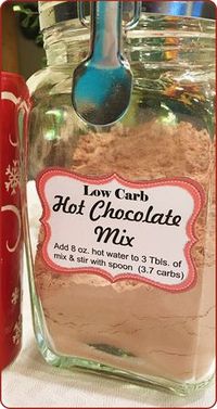 This Low Carb Hot Chocolate Mix is just 3.7 total carbs per serving. Super easy to make with just 3 ingredients. Absolutely delicious and great for Bulletproof hot chocolate. #bakingoutsidethebox #lowcarbhotchocolatemix #lowcarbrecipes