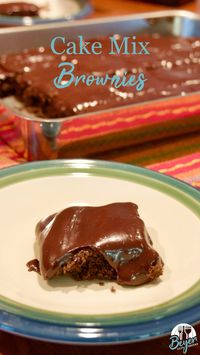 Even when you don’t have a brownie mix you can make brownies in a hurry with a cake mix. Top it off with this simple fudgy ganache frosting and everyone will be in heaven.