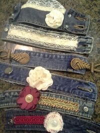 Denim bracelets. Omgoodness!! I will definitely be making some of these babies…