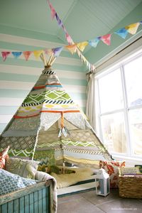 This awesome teepee does require a drill, but no sewing machine.