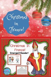 Christmas in France Emergent Reader will be a fun December Activity! It includes a nine page booklet in color and bl & wh. Take a look at the video preview! #christmasaroundtheworldactivitiesforkids