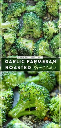 Garlic Parmesan Roasted Broccoli - This comes together so quickly with just 5 min prep. Plus, it's the perfect and easiest side dish to any meal!