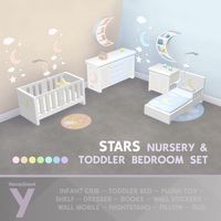 YannaSims4 CC : Stars Nursery And Toddler Bedroom Set