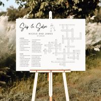 Custom Wedding Crossword Extra Large Minimalist Sip and Solve Puzzle for Wedding Giant Puzzle Custom Crossword Template Wedding Guest Games - Etsy