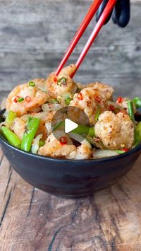 Dean Edwards on Instagram: "Part 47 in my Fakeaway Series, I honestly can’t tell you how good these are so you’re definitely going to need to make them.  Crispy Salt and Pepper Prawns (serves 2)   300g Raw prawns 50g cornflour 1 tsp. salt 1 tsp. Chinese 5 spice   1 onion diced 5 spring onions chopped ½ tsp. chilli flakes 1 tsp. cracked black pepper 1 tsp. Chinese 5 spice 1 tsp. sea salt flakes 2-3 red and green chillis sliced   Method:   1: Place the prawns into a bowl along with the cornflower, five spice and salt, then dredge through until fully coated. Tap off any excess then fry the prawns in oil heated to 180c for about 2 minutes. Remove the oil and drain on some kitchen paper.   2: In a separate wok or pan, stir fry the onion and the white part of the spring onion for a couple of min