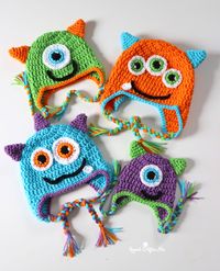 Make these cute crochet monster hats for the whole family! Starting with a basic double crochet earflap hat in a variety of color combos, you can easily add face embellishments to create your unique monster. Crochet cartoon eyes work perfectly for this project! These hats were inspired by the Scary Gary Monster Dishcloth pattern I …