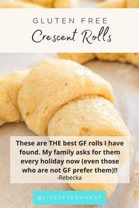 You can use these soft and fluffy gluten free crescent rolls in any recipe calling for Pillsbury crescent rolls. Super easy to make & dairy free option!