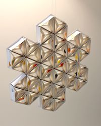 Geometric snowflake, made out of wrapping paper from Impression Originale. JUDiTH+ROLFE