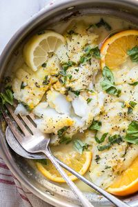 Pan Fried Cod in a basil and citrus butter sauce. This is so easy to make, and it's perfect for a special dinner or even a quick and light lunch. I made some Pan Fried