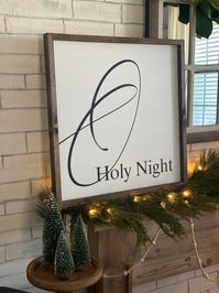 Oh Holy Night Christmas Sign Merry Christmas Large White Sign Farmhouse Decor Wall Sign Winter Signs - Etsy