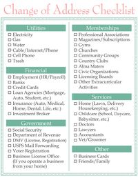 Moving Change of Address Checklist www.homesweetlifeblog.com