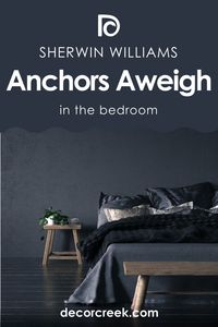 Using SW Anchors Aweigh on the accent wall of your bedroom might be a good idea to add character to the room. You can also add white on the adjacent wall, sheer white curtains, and crisp bedding to achieve a clean and refined look. More whites will also help you make the space feel lighter.