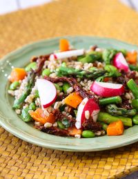 Spring Farro asparagus salad