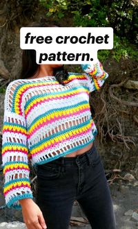 Easy crochet mesh top free pattern with video.