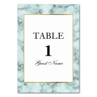 Blue and Gray Marble Reception Place Card