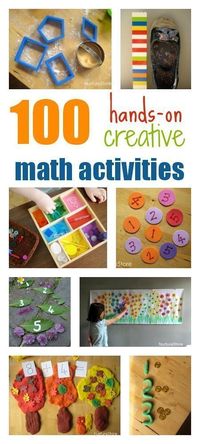 100 creative math activities for toddlers, preschool, and school age kids. Hands-on, multi-sensory ideas, organised by topic and theme.