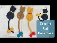 EASY Crochet Cat Bookmark Tutorial | Crochet Cat Applique - YouTube