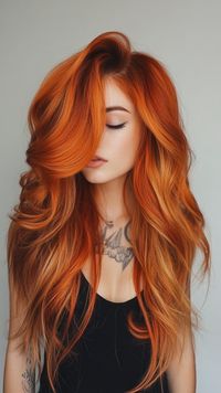 Transform your look with an edgy copper balayage that's truly unique. Head over to our website for a guide on achieving this style. Save this pin for your next salon visit!