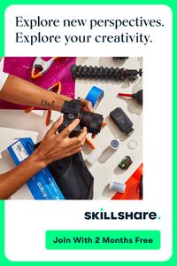 Sign up for 2 free months of Skillshare Premium and get access to thousands of classes on photography, illustration, design, and more!