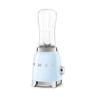 Free Shipping. Shop Smeg Blue Personal Blender. Fresh, clean and compact in glossy pastel blue, the Smeg personal blender whips up on-the-go drinks in no time. The double stainless steel blade swirls fruits, vegetables, nuts and more into fresh smoothies or milkshakes.