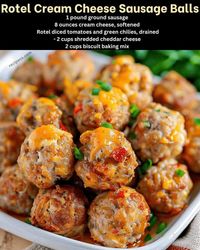 When it comes to comfort food with a touch of Southern charm, Rotel Cream Cheese Sausage Balls are a standout. These delicious bites combine the savory flavor of sausage, the creamy richness of cheese, and the zesty kick of Rotel tomatoes and green chilies, all wrapped up in a fluffy biscuit mix. They're the perfect appetizer for gatherings, parties, or just a cozy night in with family. My first encounter with sausage balls was at a holiday party, where a friend brought a platter of these irresi