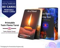 Printable Twin Flame Tarot Cards with Keywords - Digital Tarot Deck for Beginner, Psychic Love Reading - INSTANT DOWNLOAD, 80 cards #printabletarotdeck #twinflametarot #oracledeck #digitaltarotcards #oraclecards #twinflameoracle #twinflamereading #messagesfromperson