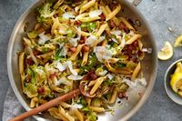 Penne With Brussels Sprouts, Chile and Pancetta Recipe