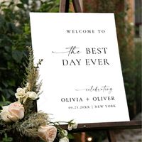 Elegant Minimalist Welcome Photo Wedding Acrylic Sign.