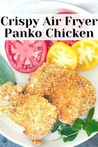 Here’s another way to enjoy crispy fried chicken in the air fryer, Air Fried Panko Chicken! Everyone loves to see it on the table for dinner, it’s a family favorite for busy weeknight dinners! #airfryerrecipe #airfryerchickenrecipe #pankochicken