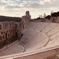 Placed adjacent to temples of nature and of the fertility god Dionysus, the orchestra was used for dramatic performances, which, together with a procession and sacrifice, composed the annual spring festival of the god. The theatre was first built in the 6th century BCE. Modified and expanded over the centuries, it is the oldest Greek theatre and is the site where some of the most famous Greek plays from antiquity were first performed. Theatre of Dionysus Photographer: Derrick Sugden #Ur