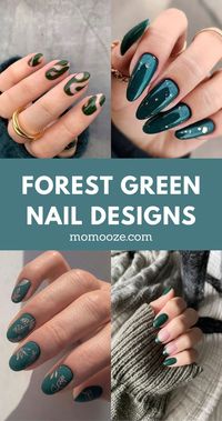 You’re bound to make someone green with envy with one of these forest green nail designs! This color looks gorgeous paired with almost any other one, and in any stylish design. You might think that dark green is reserved for Christmas only, but it can’t be further from the truth!