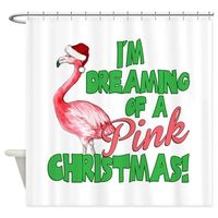 Pink Christmas Shower Curtain