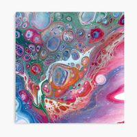 Original fluid art on canvas now on...canvas from RedBubble! Lots of interesting cells and gorgeous blue, purple and pink areas that remind me of a nebula. #fluidart #pourpainting #cells #art #reinbeast #redbubble