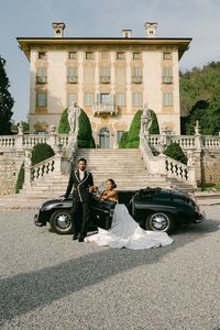 If a Bridgerton wedding is your dream, look no further than this bespoke Italian garden wedding at Villa Canton. Captured by destination wedding photographer Sarah Woods, the event was filled with lavish florals, high-end fashion, a black vintage getaway car, and al fresco style dining. This European wedding is all the regency Bridgeron vibes you're craving. See more Italy destination wedding inspiration and fine, art editorial photography on the blog at sarahwoodsphoto.com!