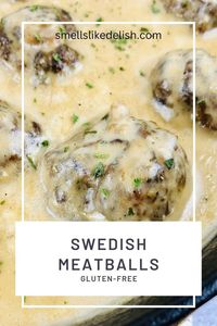 Gluten-Free Swedish Meatballs are something your family will request  over and over! This classic Scandinavian recipe brings together savory  spiced ground beef and pork meatballs – in a creamy sour cream sauce. With this recipe adaptation, it's easy for those with gluten intolerance to also enjoy this delicious, family favorite!