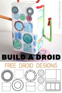 Whether you have a Star Wars movie fan or just a robots fan, our free coloring sheets for building droids and robots is a fun way to pass an afternoon. Plus it’s a great STEAM activity combining science, technology, engineering, art, and math! #STEMactivities #freeprintable #preschoolactivities #kindergartenactivities