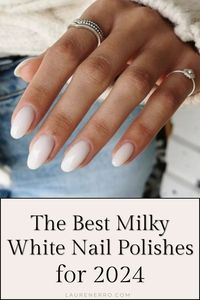 I love a milky white nail polish! Milky white is a fun twist on your typical white manicure. It isn’t quite opaque, but it isn’t sheer either- it’s a mixture of the two and leaves you with a beautiful natural-looking nail that goes with everything and works on any skin tone. If you’re looking for