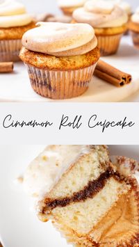 Cinnamon roll cupcakes- Moist sour cream cake batter with a cinnamon sugar swirl and top with cream cheese frosting. They are truly cinnamon rolls but in cupcake form!