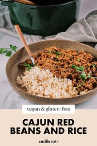 These Cajun-Style Vegan Red Beans and Rice are a healthy version of the traditional Louisiana dish, but are still just as satisfying and flavorful!