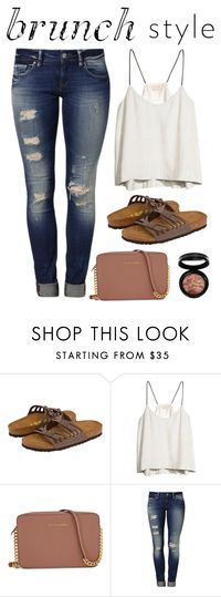 "How I Dress for Brunch" by fashionchiclynerd ❤ liked on Polyvore featuring Birkenstock, H&M, Michael Kors, Mavi and Laura Geller