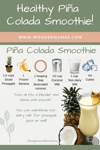 Healthy Piña Colada Smoothie • WonderMamas