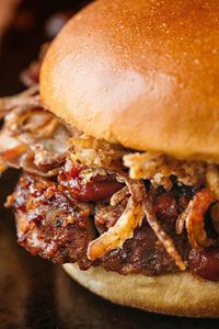 BBQ Meatloaf Burger with Crispy-Fried Shallots!!