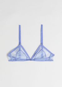 Sheer Mesh Triangle Bra - Light Blue - Softbras - & Other Stories