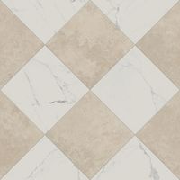 Leona 24x24 Checkerboard Matte Porcelain Tile in Calacatta and Marfil